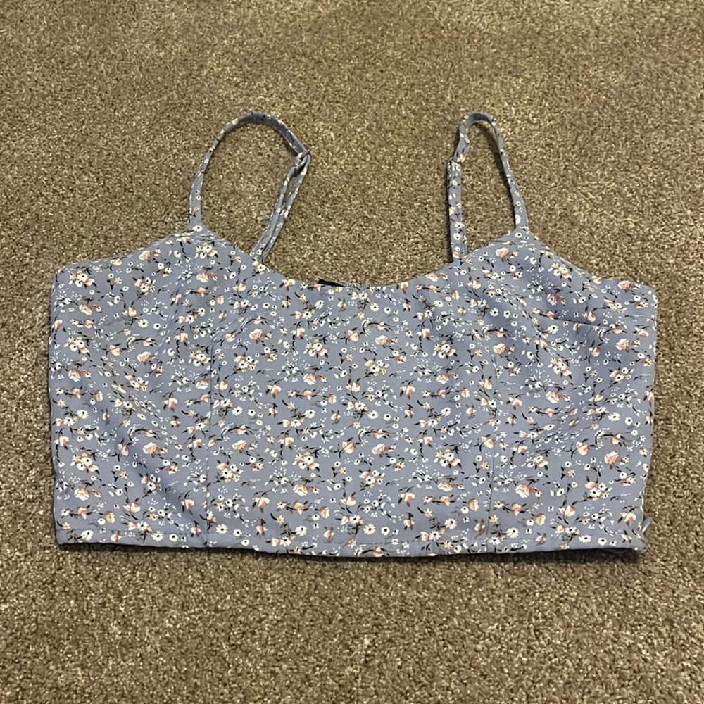 floral cropped tank